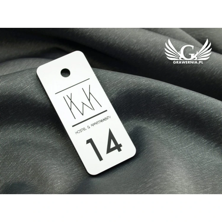 Keychains for school - TROGIR white - 70x30mm