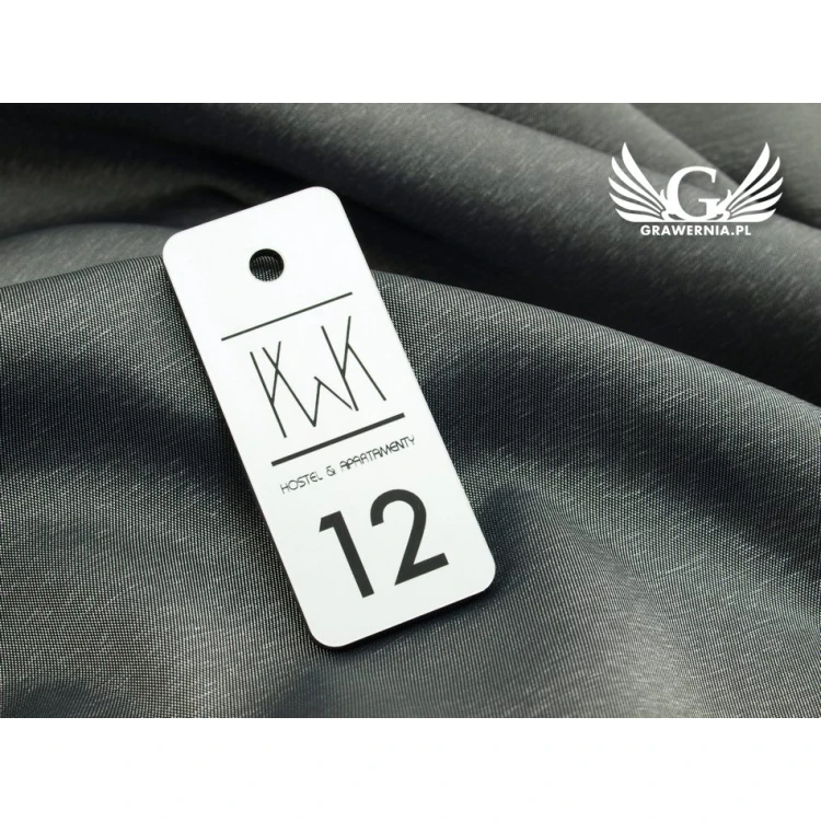 Keychains for school - TROGIR white - 70x30mm