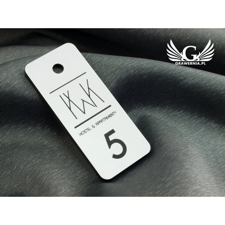 Keychains for school - TROGIR white - 70x30mm