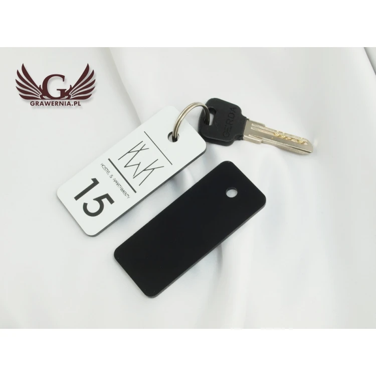 Keychains for school - TROGIR white - 70x30mm