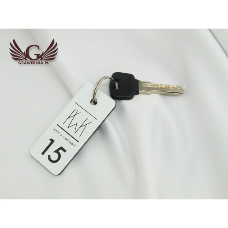 Keychains for school - TROGIR white - 70x30mm
