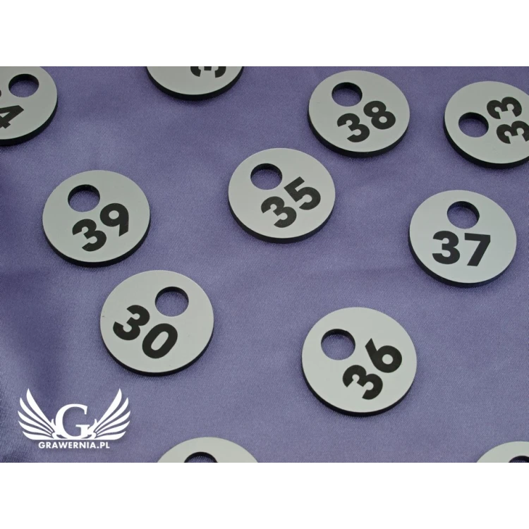 Locker Numbers - GREGOR - Various Colors - 40x40mm - 3mm Thickness