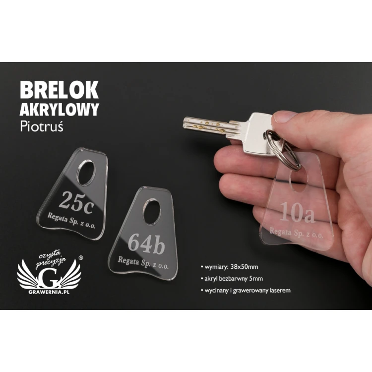 Acrylic Keychain, Small Hotel - PIOTRUŚ - BA001
