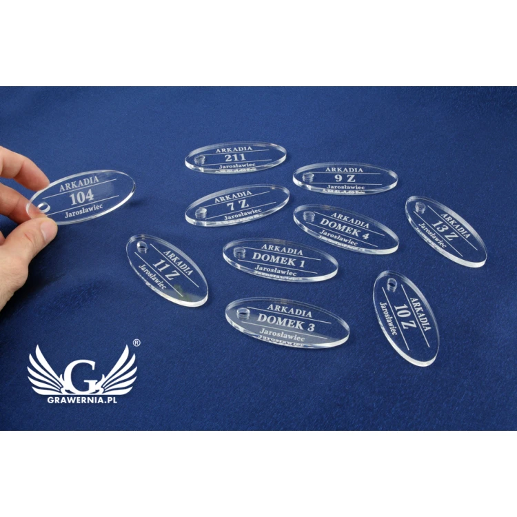 Acrylic Keychain, Oval - UFO - BA005