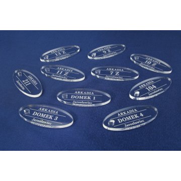 Acrylic Keychain, Oval - UFO - BA005