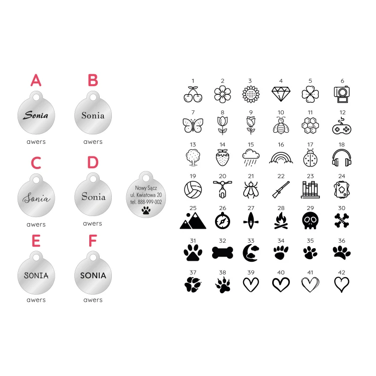 ID Tag - Premium Keyring for Dog and Cat with Your Engraving - BDZ046