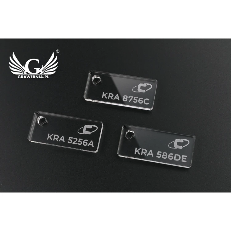 Acrylic Keychain - SPLIT - Vehicle Identifier, License Plate Numbers on Keychains - BA028