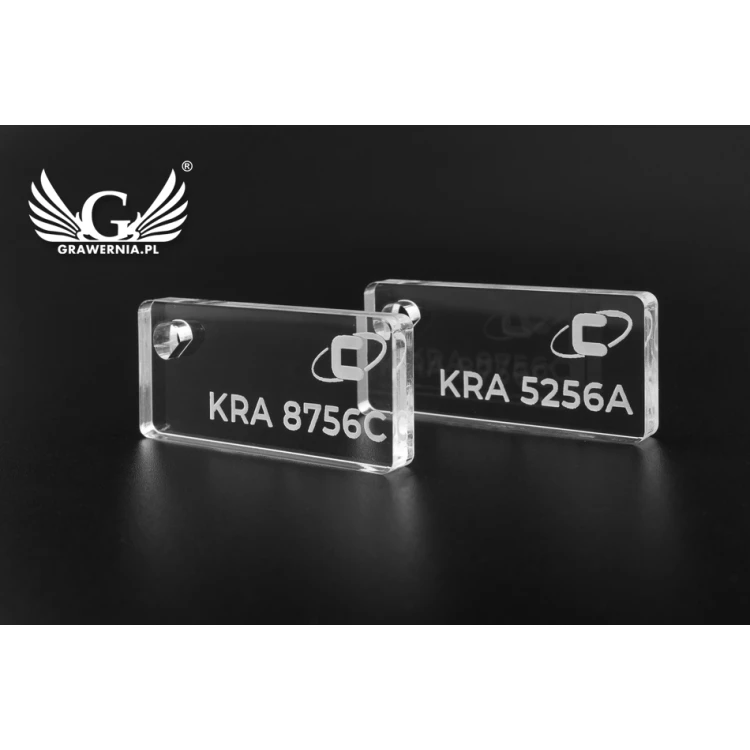 Acrylic Keychain - SPLIT - Vehicle Identifier, License Plate Numbers on Keychains - BA028