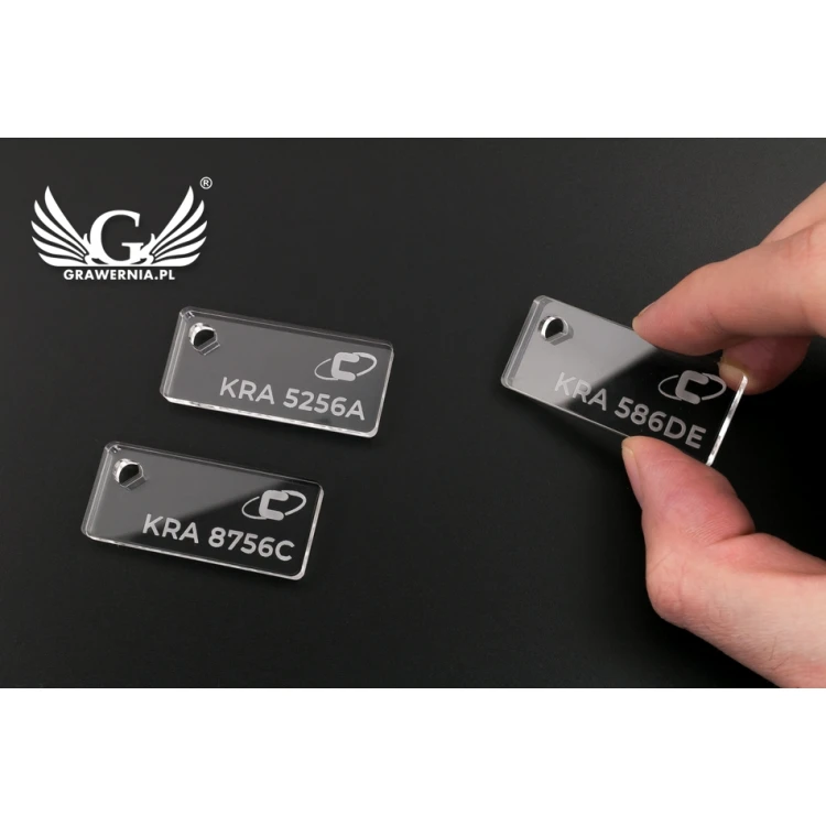 Acrylic Keychain - SPLIT - Vehicle Identifier, License Plate Numbers on Keychains - BA028