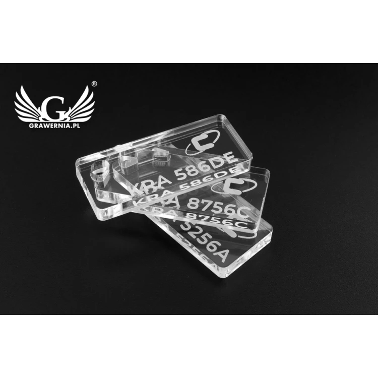 Acrylic Keychain - SPLIT - Vehicle Identifier, License Plate Numbers on Keychains - BA028