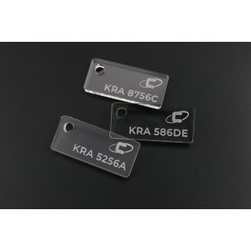 Acrylic Keychain - SPLIT - Vehicle Identifier, License Plate Numbers on Keychains - BA028