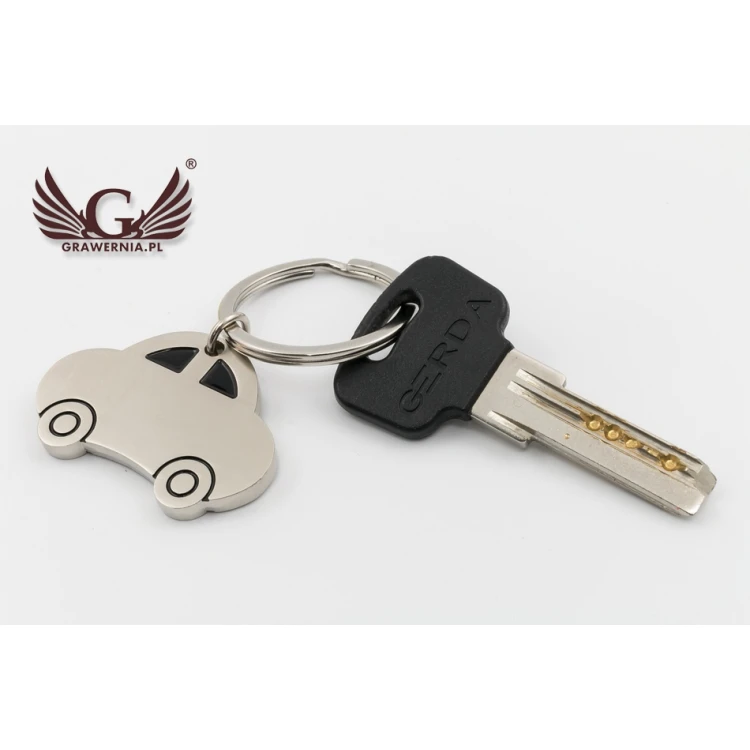 CAR KEYCHAIN - matte metal with any engraving - BP66