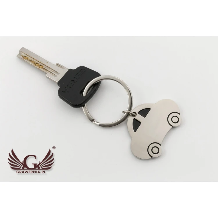 CAR KEYCHAIN - matte metal with any engraving - BP66