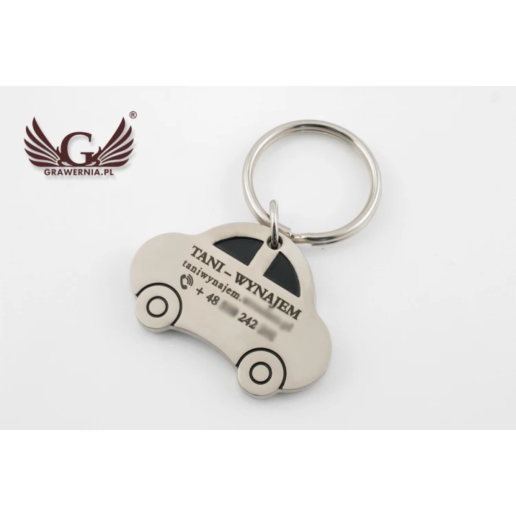 CAR KEYCHAIN - matte metal with any engraving - BP66