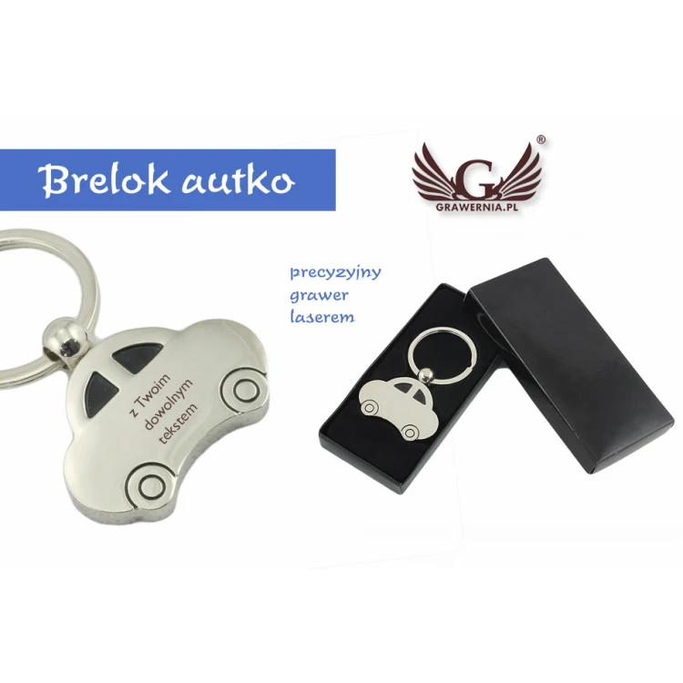 CAR KEYCHAIN - shiny metal with any engraving - BP62