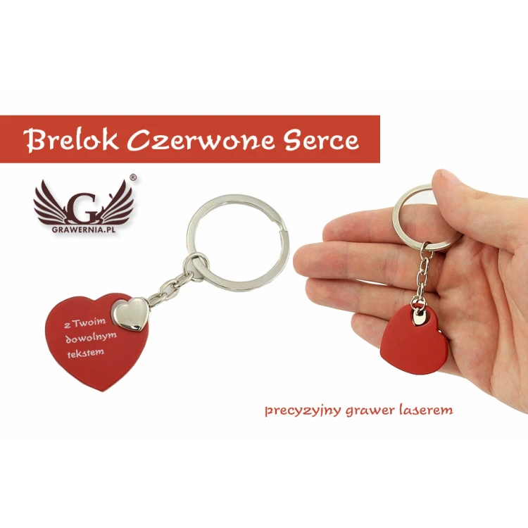 RED HEART KEYCHAIN - with your engraving - BP11
