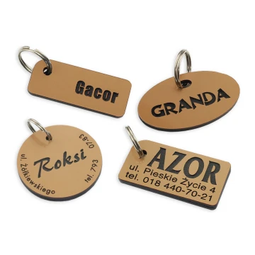 Dog Keyring - GOLDMAT - Double-sided Engraved Laminate - BDZ001