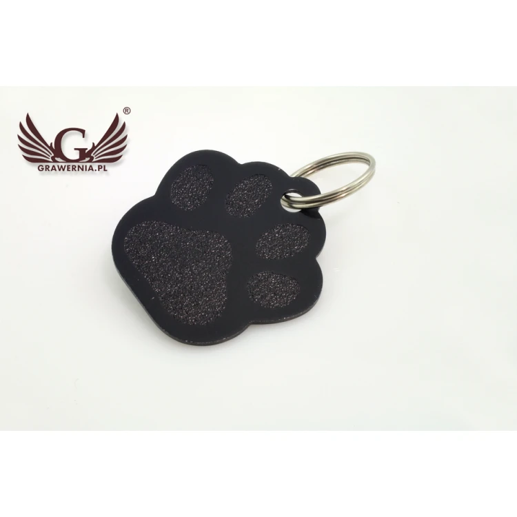 Dog and Cat Keychain - BLACK LARGE PAW - BDZ005
