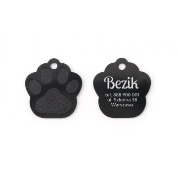 Dog and Cat Keychain - BLACK LARGE PAW - BDZ005