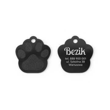 Dog and Cat Keychain - BLACK LARGE PAW - BDZ005