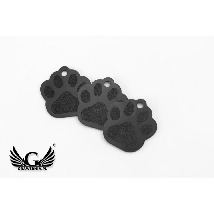 Dog and Cat Keychain - BLACK LARGE PAW - BDZ005