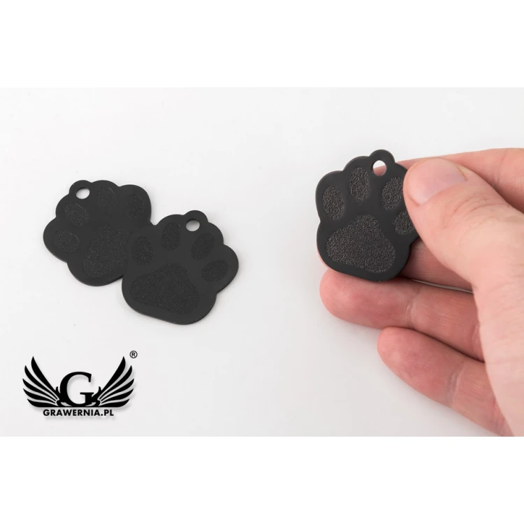Dog and Cat Keychain - BLACK LARGE PAW - BDZ005