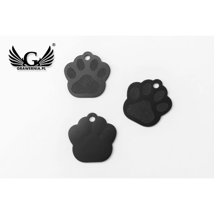 Dog and Cat Keychain - BLACK LARGE PAW - BDZ005