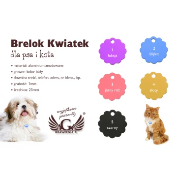 Dog and Cat Keyring - FLOWER - BDZ004