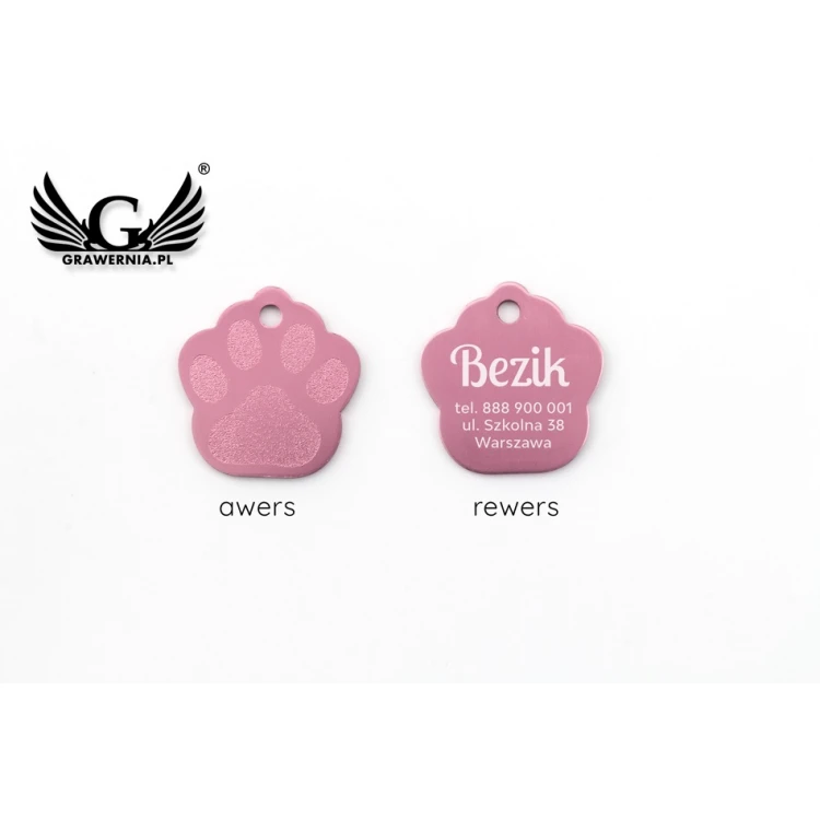 Dog and Cat Keyring - PINK SMALL PAW - BDZ006