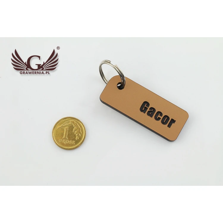 Dog Keyring - GOLDMAT - Double-sided Engraved Laminate - BDZ001
