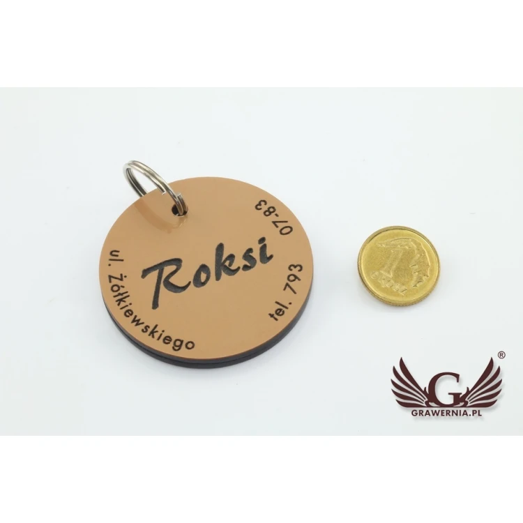 Dog Keyring - GOLDMAT - Double-sided Engraved Laminate - BDZ001