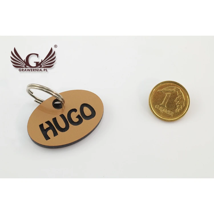 Dog Keyring - GOLDMAT - Double-sided Engraved Laminate - BDZ001