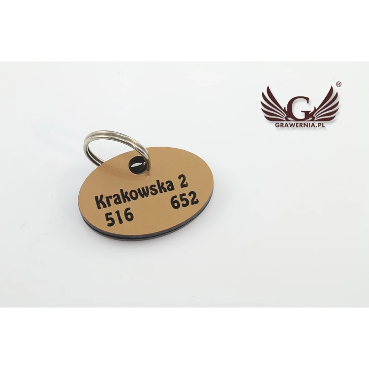 Dog Keyring - GOLDMAT - Double-sided Engraved Laminate - BDZ001