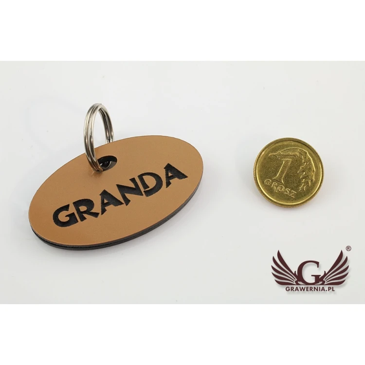 Dog Keyring - GOLDMAT - Double-sided Engraved Laminate - BDZ001