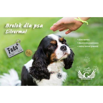 Dog Keyring - SILVERMAT - Double-sided Engraved Laminate - BDZ008