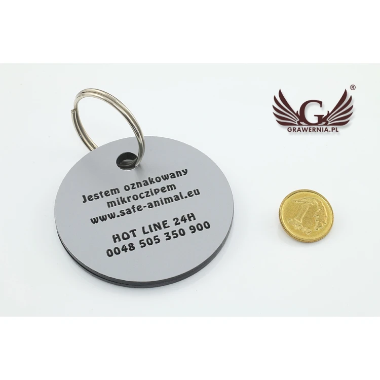 Dog Keyring - SILVERMAT - Double-sided Engraved Laminate - BDZ008