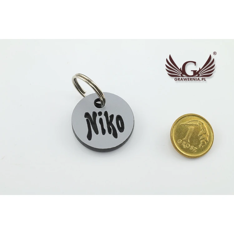 Dog Keyring - SILVERMAT - Double-sided Engraved Laminate - BDZ008