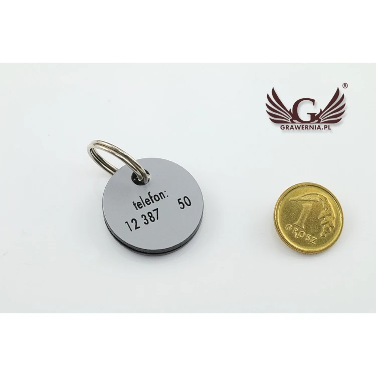 Dog Keyring - SILVERMAT - Double-sided Engraved Laminate - BDZ008