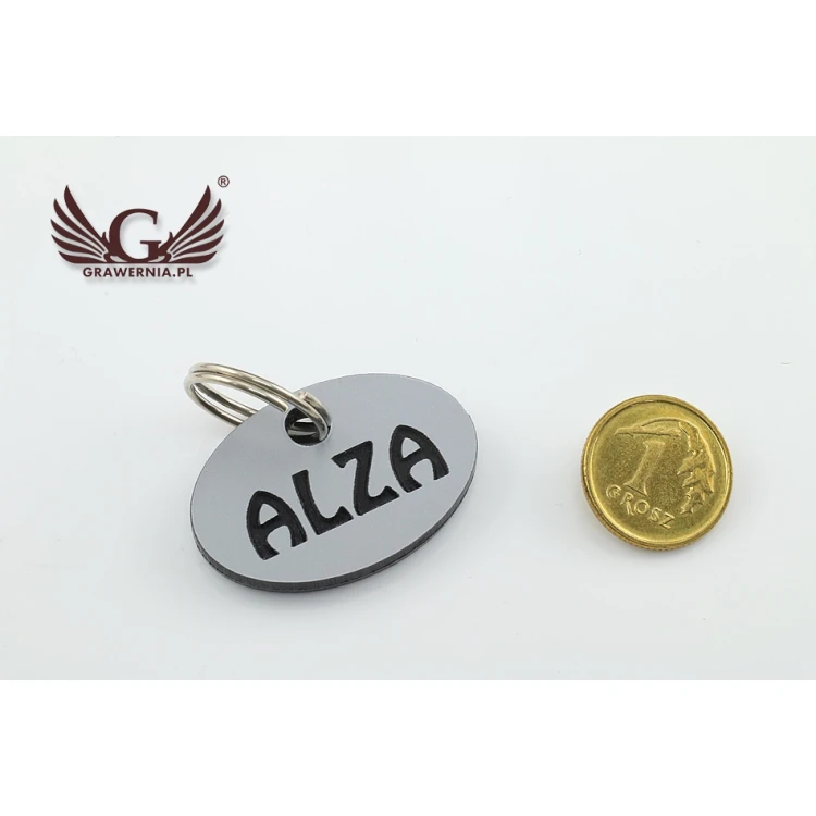 Dog Keyring - SILVERMAT - Double-sided Engraved Laminate - BDZ008