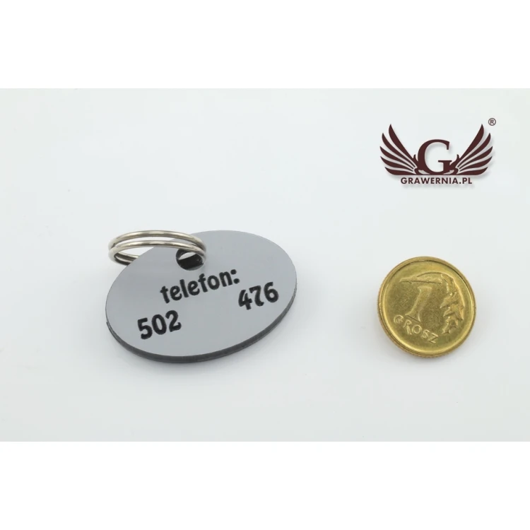 Dog Keyring - SILVERMAT - Double-sided Engraved Laminate - BDZ008