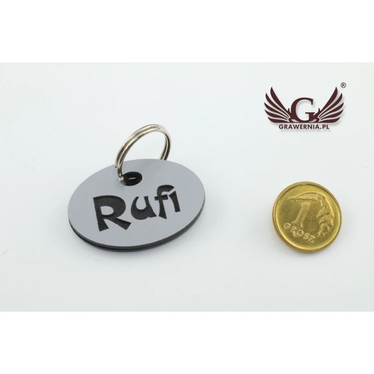 Dog Keyring - SILVERMAT - Double-sided Engraved Laminate - BDZ008