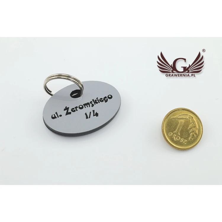 Dog Keyring - SILVERMAT - Double-sided Engraved Laminate - BDZ008