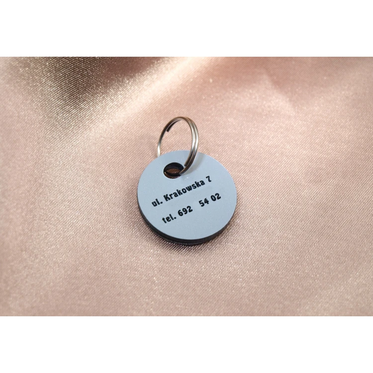 Dog Keyring - SILVERMAT - Double-sided Engraved Laminate - BDZ008