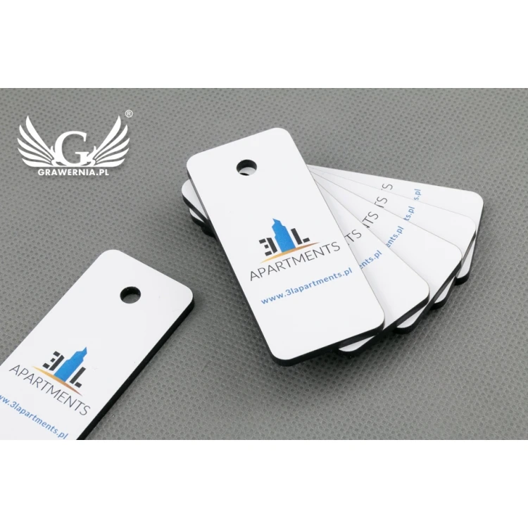 Keychain - TROGIR white with UV print with your custom graphic