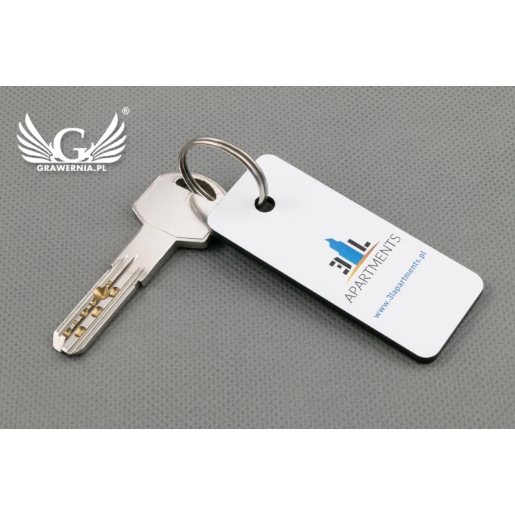 Keychain - TROGIR white with UV print with your custom graphic