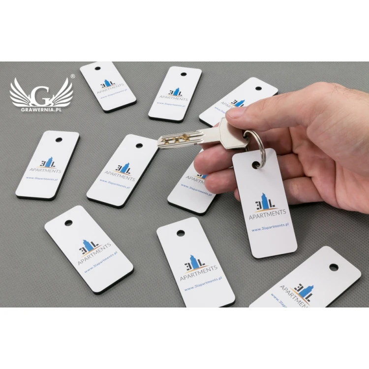 Keychain - TROGIR white with UV print with your custom graphic