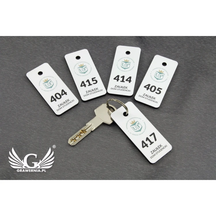 Keychain - TROGIR white with UV print with your custom graphic