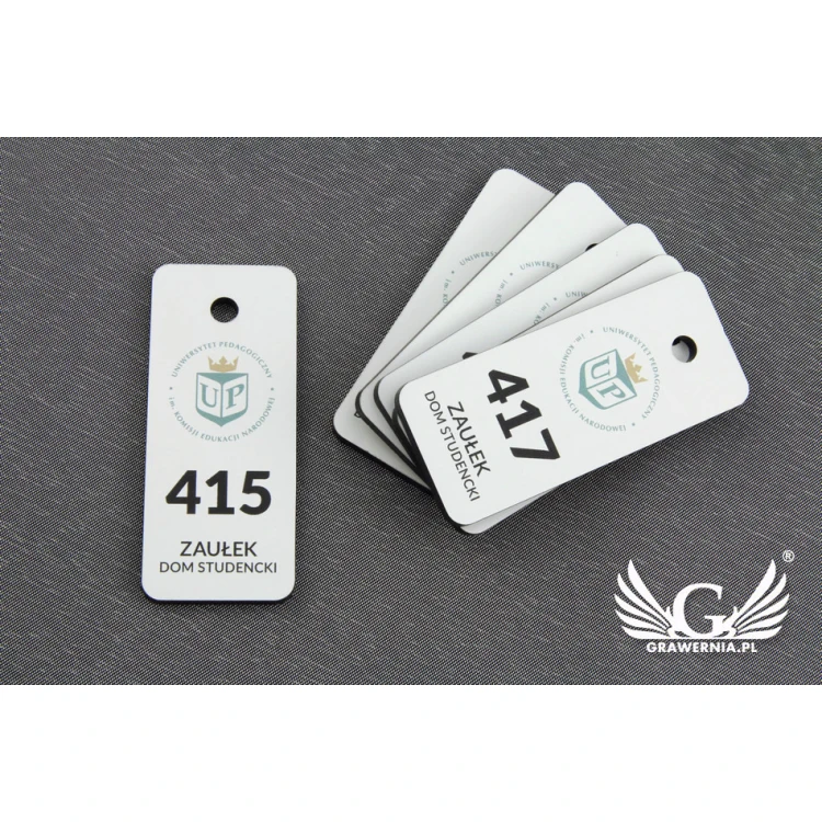 Keychain - TROGIR white with UV print with your custom graphic