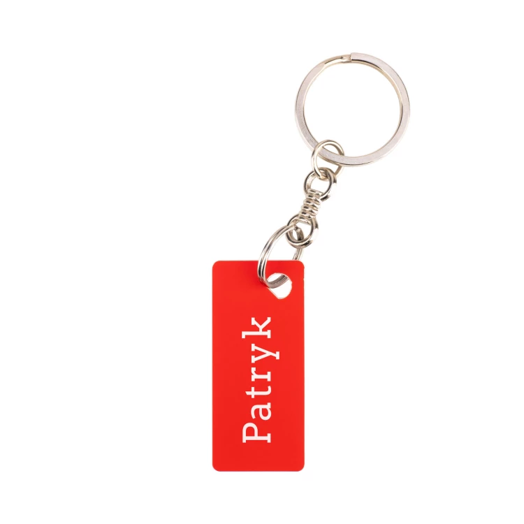 Keychain with Your Blood Type - Red Engraving Laminate - Size 19x44mm - BRL033