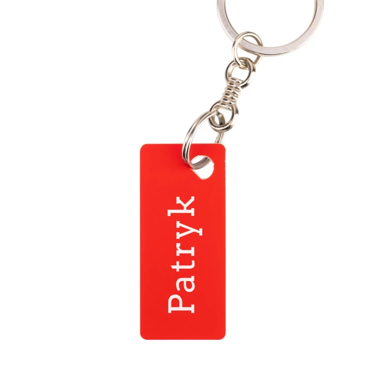 Keychain with Your Blood Type - Red Engraving Laminate - Size 19x44mm - BRL033